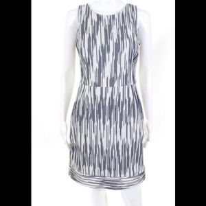 J Crew Women's Sleeveless Sheath Dress White Blue